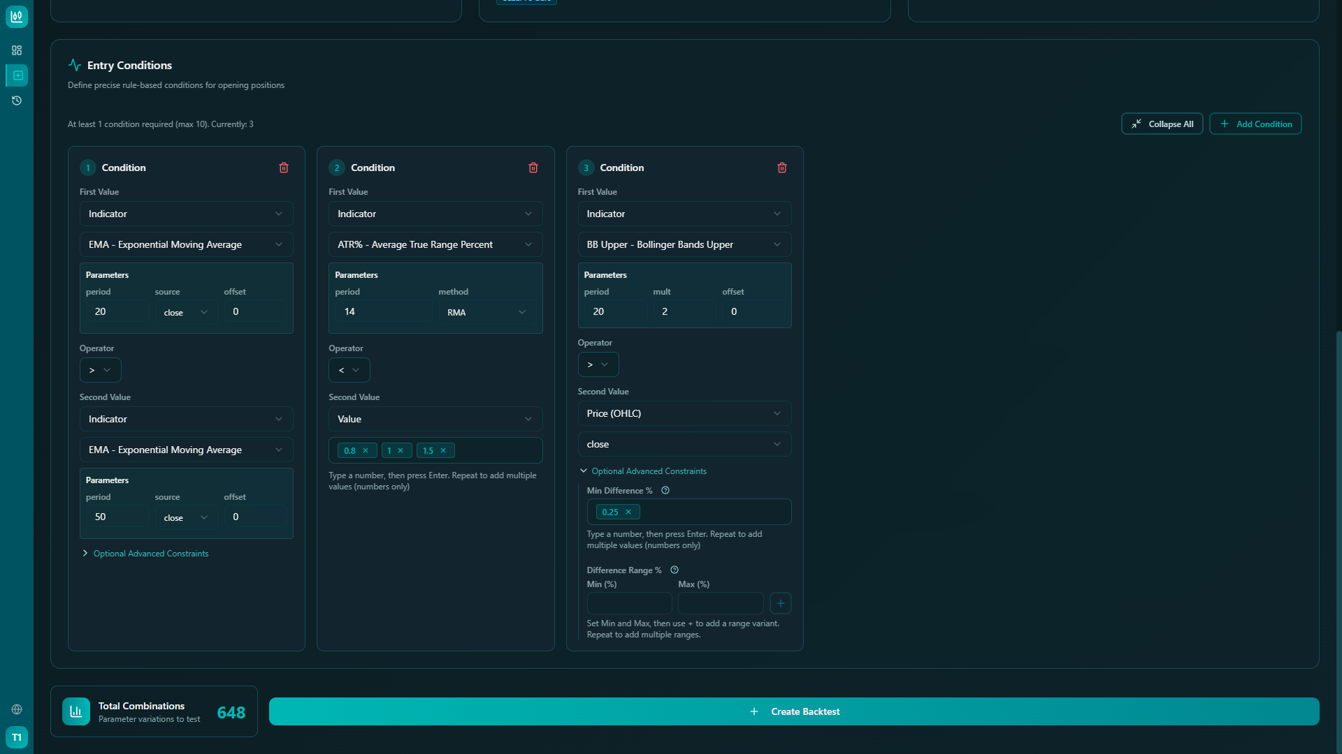 Create Strategy screenshot 2